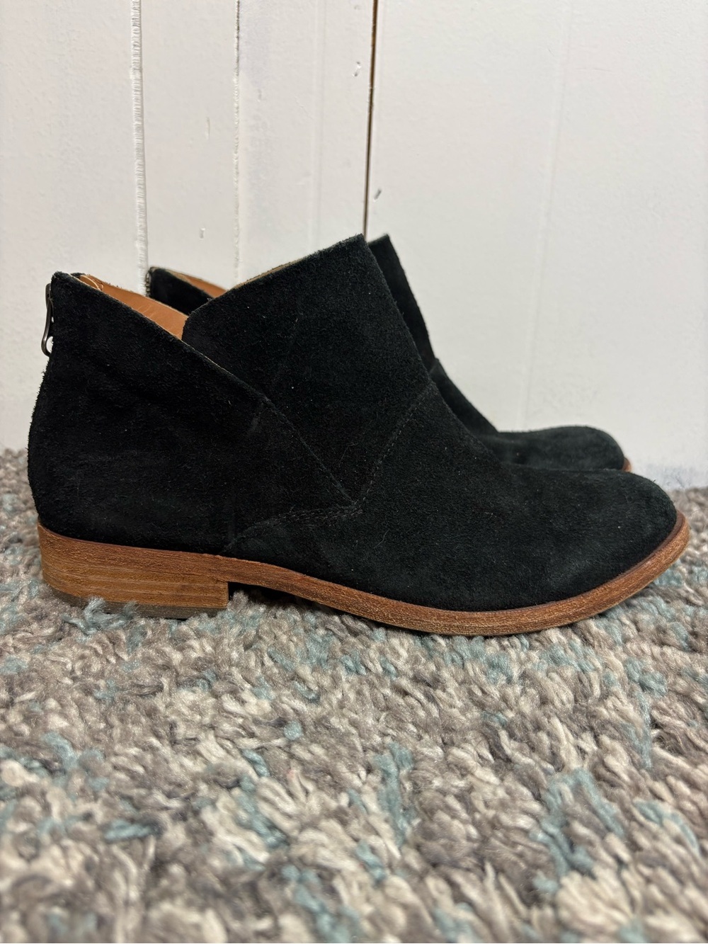Kork Ease Boots Womens 8 Ryder Ankle Booties Suede Zip Back Neutral Classic